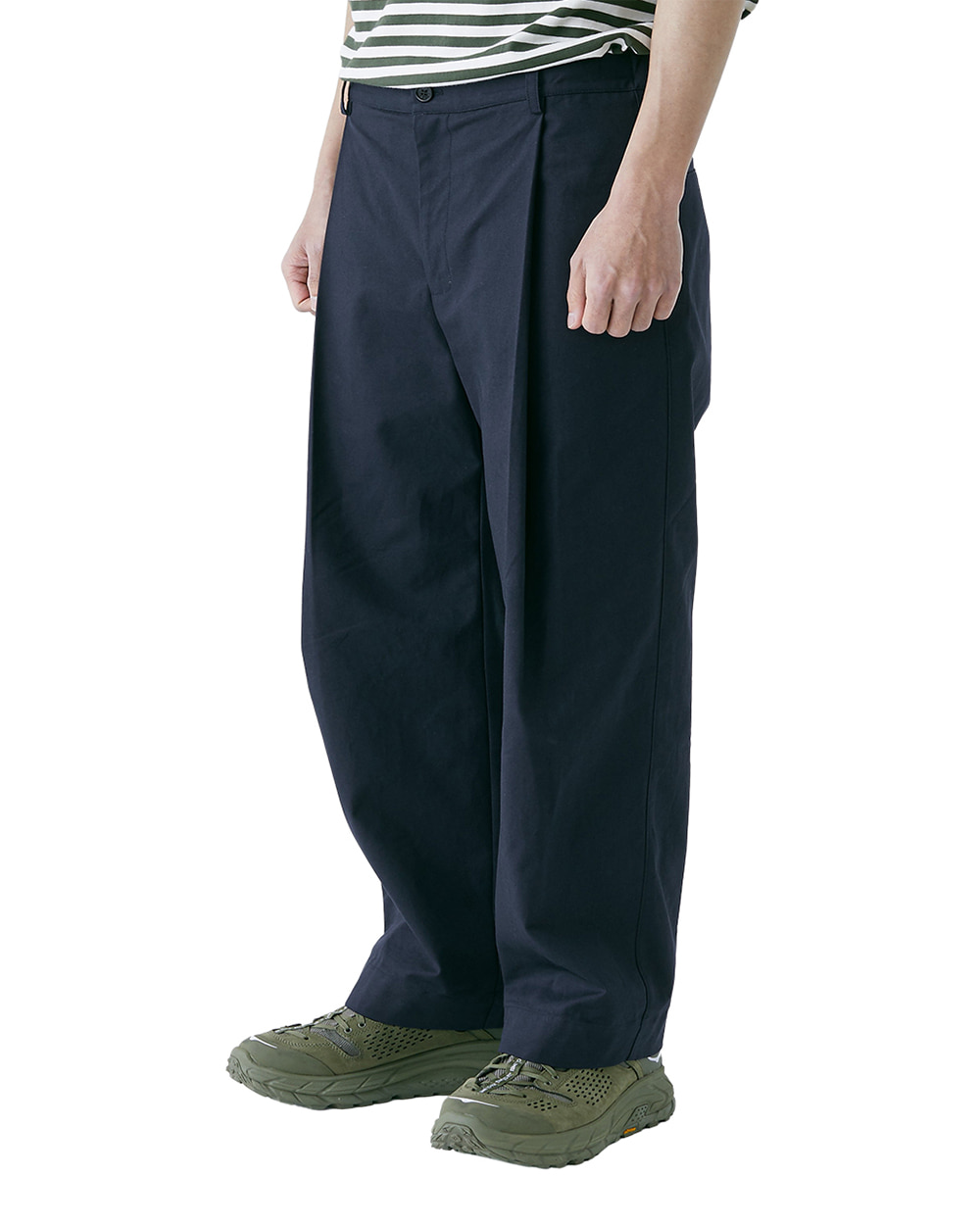 비얼디드키드 Cotton silhouette pants (Navy)