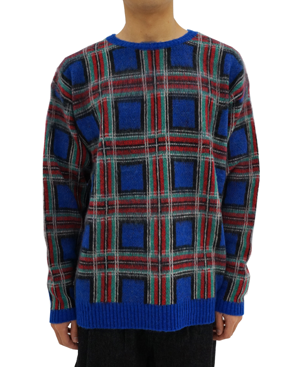 CAL O LINE Jacquard mohair sweater (Blue)