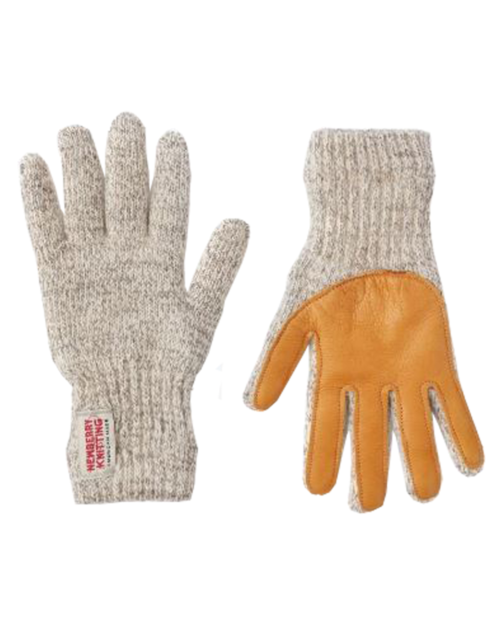 뉴베리니팅 Deer Leather Wool Gloves (Oatmeal)
