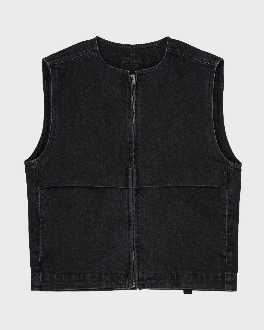 Washed Denim Vest (Black)