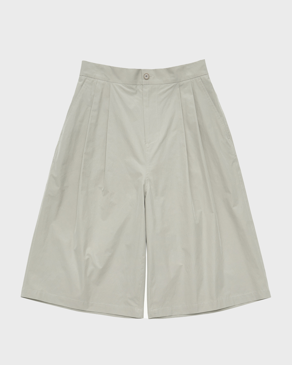 Two Tuck Wide Shorts (Grey Beige)