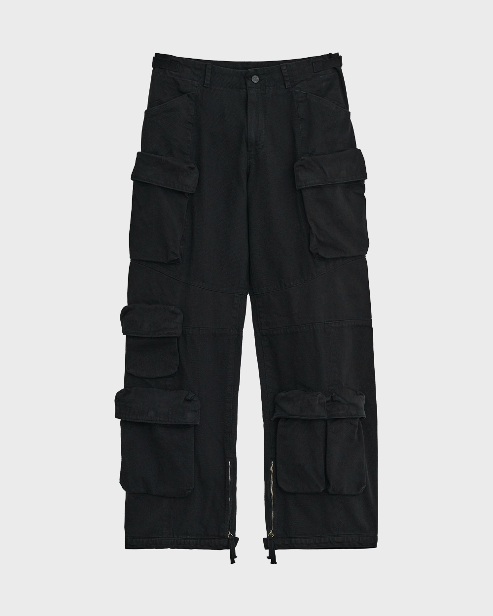 Garments Dyed Utility Cargo Pants (Black)