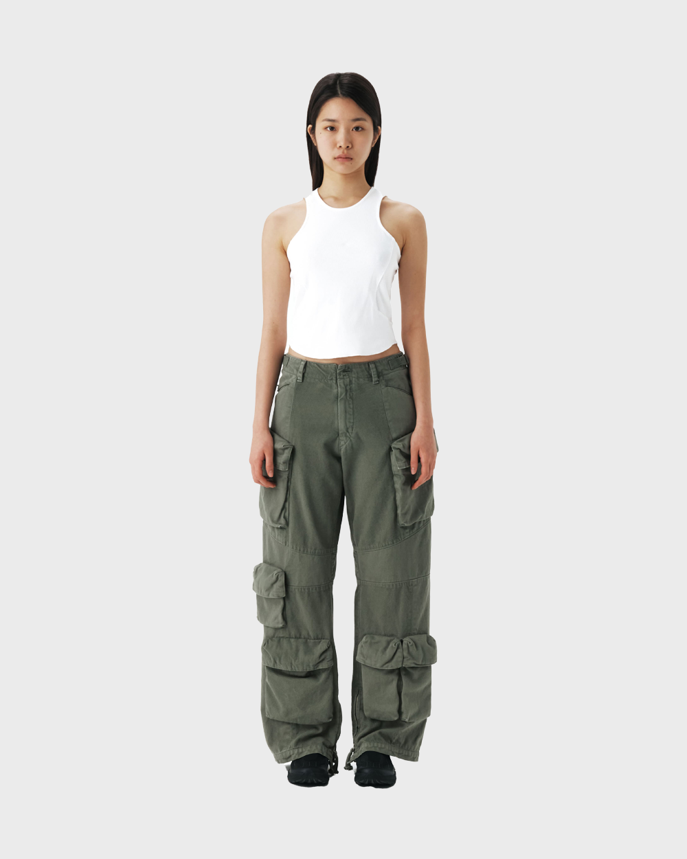 Garments Dyed Utility Cargo Pants (Olive)[예약 배송]